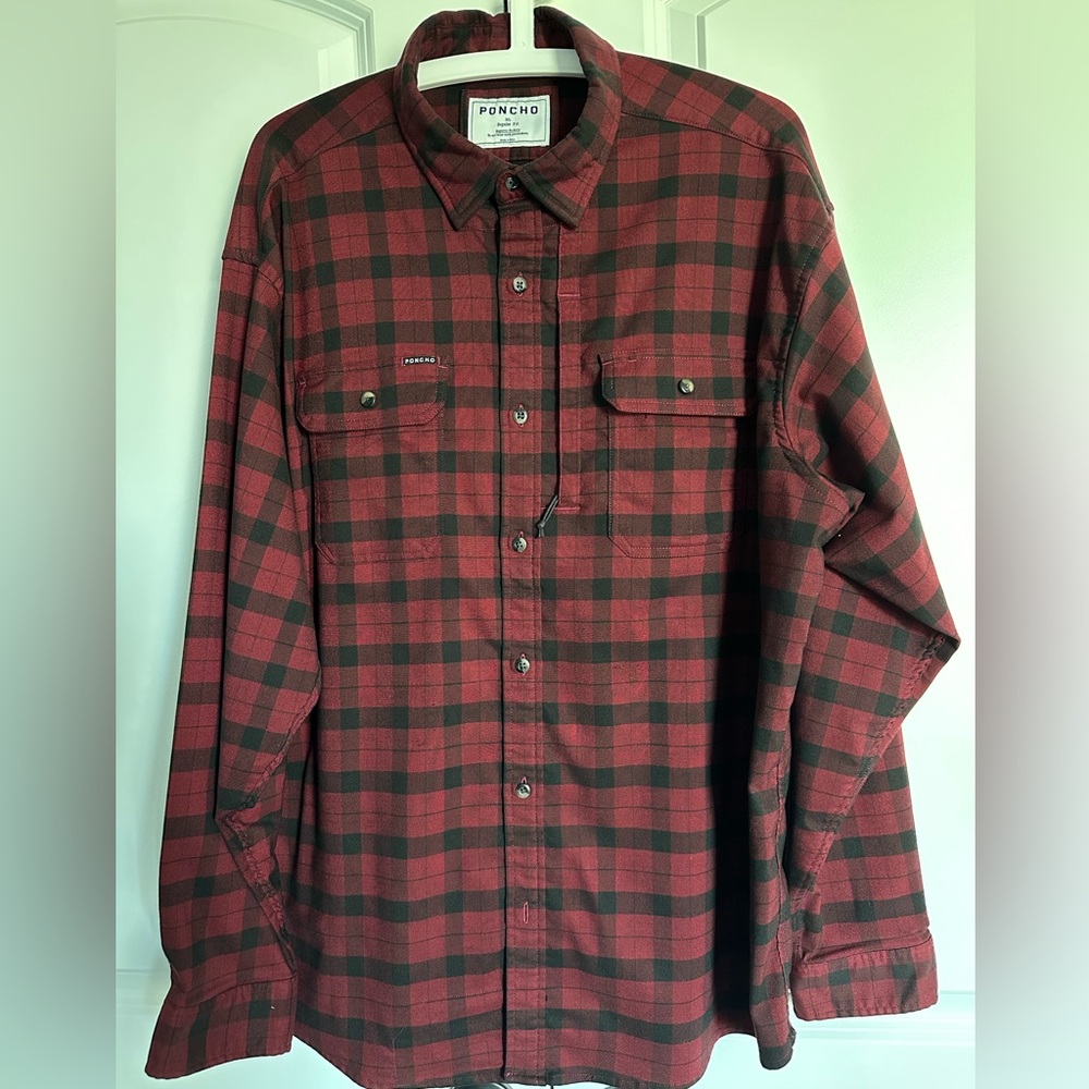 Poncho Men’s XL “Buffalo” flannel shirt